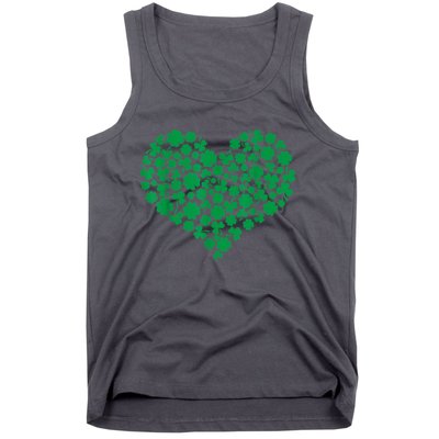 Heart Shamrock Lucky St Patricks Day Tank Top