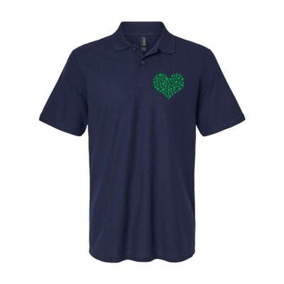 Heart Shamrock Lucky St Patricks Day Softstyle Adult Sport Polo