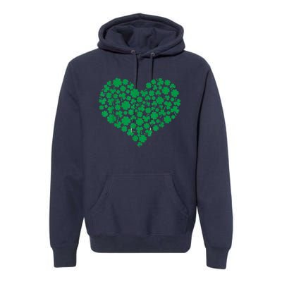 Heart Shamrock Lucky St Patricks Day Premium Hoodie