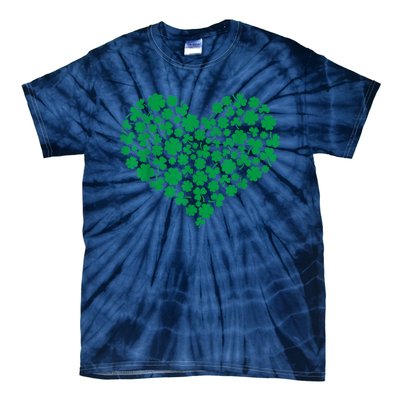 Heart Shamrock Lucky St Patricks Day Tie-Dye T-Shirt