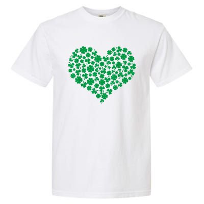 Heart Shamrock Lucky St Patricks Day Garment-Dyed Heavyweight T-Shirt