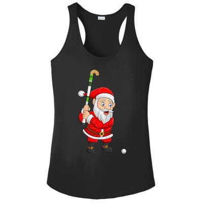 Hockey Sports Lover Santa Playing Hockey Christmas Gift Ladies PosiCharge Competitor Racerback Tank