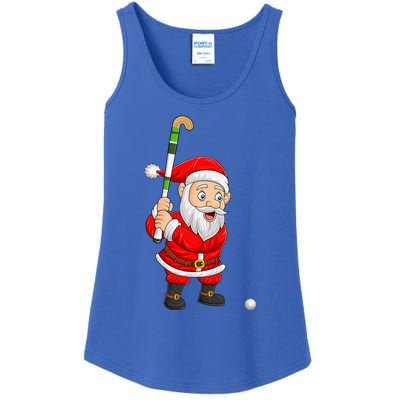 Hockey Sports Lover Santa Playing Hockey Christmas Gift Ladies Essential Tank