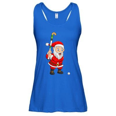 Hockey Sports Lover Santa Playing Hockey Christmas Gift Ladies Essential Flowy Tank