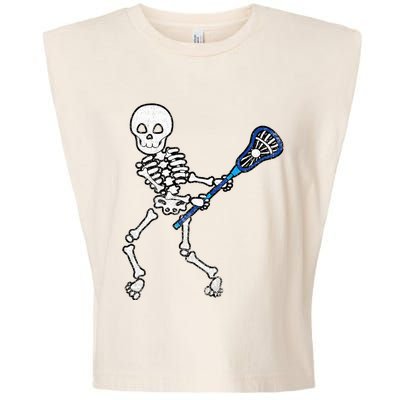 Halloween Skeleton Lacrosse Sport Player Costume Garment-Dyed Women's Muscle Tee