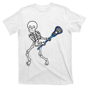 Halloween Skeleton Lacrosse Sport Player Costume T-Shirt