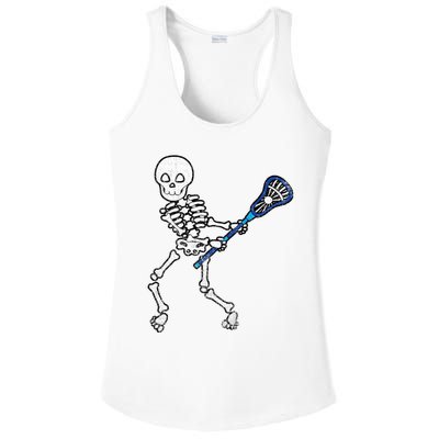 Halloween Skeleton Lacrosse Sport Player Costume Ladies PosiCharge Competitor Racerback Tank