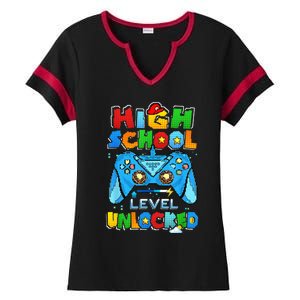 High School Level Unlocked Back To School High School Kid Ladies Halftime Notch Neck Tee