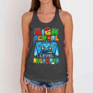 High School Level Unlocked Back To School High School Kid Women's Knotted Racerback Tank