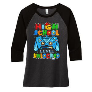 High School Level Unlocked Back To School High School Kid Women's Tri-Blend 3/4-Sleeve Raglan Shirt