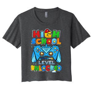 High School Level Unlocked Back To School High School Kid Women's Crop Top Tee