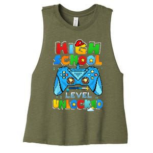 High School Level Unlocked Back To School High School Kid Women's Racerback Cropped Tank