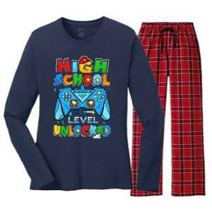 High School Level Unlocked Back To School High School Kid Women's Long Sleeve Flannel Pajama Set 