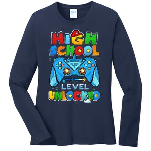 High School Level Unlocked Back To School High School Kid Ladies Long Sleeve Shirt