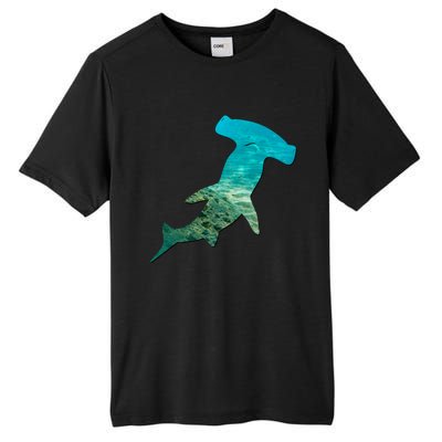 Hammerhead Shark Lovers Silhouette Earth Day And Ocean Week Gift Tall Fusion ChromaSoft Performance T-Shirt