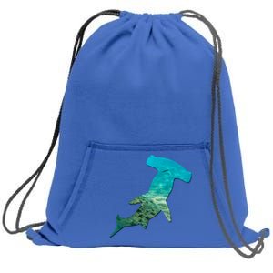 Hammerhead Shark Lovers Silhouette Earth Day And Ocean Week Gift Sweatshirt Cinch Pack Bag