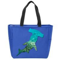 Hammerhead Shark Lovers Silhouette Earth Day And Ocean Week Gift Zip Tote Bag