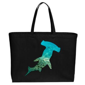 Hammerhead Shark Lovers Silhouette Earth Day And Ocean Week Gift Cotton Canvas Jumbo Tote