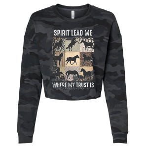 Horse Spirit Lead Me Where My Trust Is Without Borders Cropped Pullover Crew