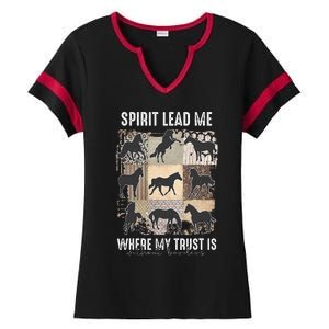 Horse Spirit Lead Me Where My Trust Is Without Borders Ladies Halftime Notch Neck Tee