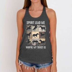 Horse Spirit Lead Me Where My Trust Is Without Borders Women's Knotted Racerback Tank