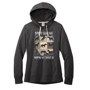 Horse Spirit Lead Me Where My Trust Is Without Borders Women's Fleece Hoodie