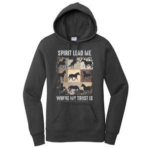 Horse Spirit Lead Me Where My Trust Is Without Borders Women's Pullover Hoodie