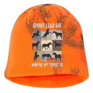 Horse Spirit Lead Me Where My Trust Is Without Borders Kati - Camo Knit Beanie