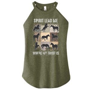 Horse Spirit Lead Me Where My Trust Is Without Borders Women's Perfect Tri Rocker Tank