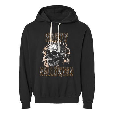 Halloween Skull Lightning Garment-Dyed Fleece Hoodie