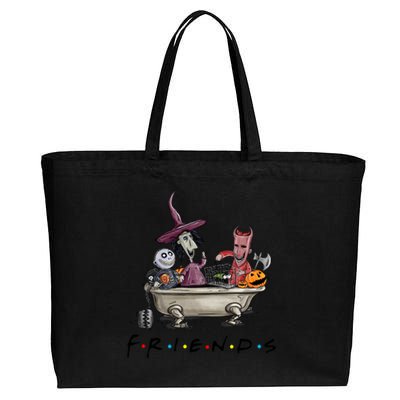 Halloween Scary Lock Shock Barrel Nightmare Christmas Pumpkin Cotton Canvas Jumbo Tote