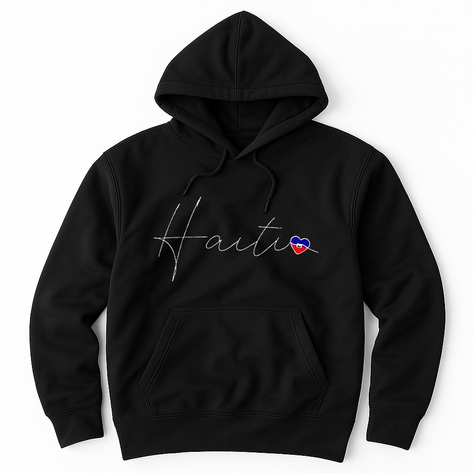 Haiti Simple Love Haitian Flag Heart On Haiti Hoodie