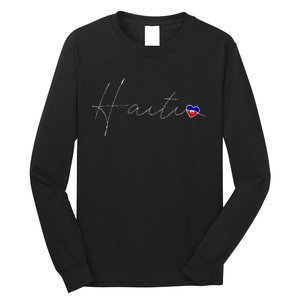 Haiti Simple Love Haitian Flag Heart On Haiti Long Sleeve Shirt