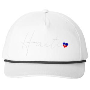 Haiti Simple Love Haitian Flag Heart On Haiti Snapback Five-Panel Rope Hat