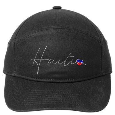 Haiti Simple Love Haitian Flag Heart On Haiti 7-Panel Snapback Hat