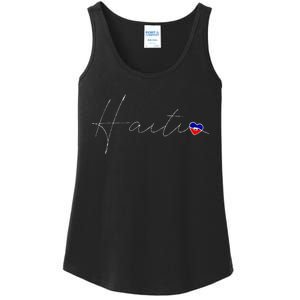 Haiti Simple Love Haitian Flag Heart On Haiti Ladies Essential Tank