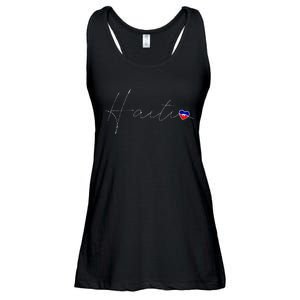 Haiti Simple Love Haitian Flag Heart On Haiti Ladies Essential Flowy Tank