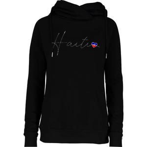 Haiti Simple Love Haitian Flag Heart On Haiti Womens Funnel Neck Pullover Hood