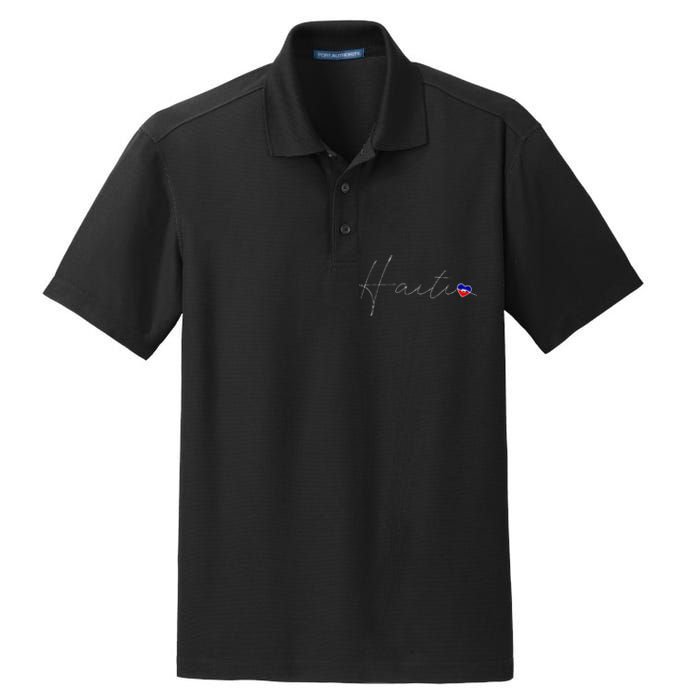 Haiti Simple Love Haitian Flag Heart On Haiti Dry Zone Grid Polo