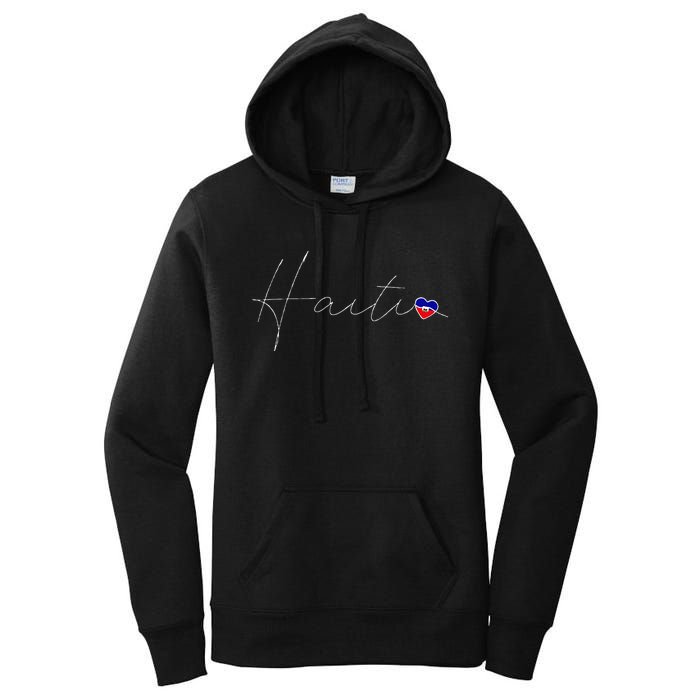 Haiti Simple Love Haitian Flag Heart On Haiti Women's Pullover Hoodie