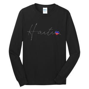 Haiti Simple Love Haitian Flag Heart On Haiti Tall Long Sleeve T-Shirt