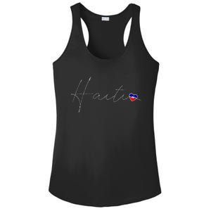 Haiti Simple Love Haitian Flag Heart On Haiti Ladies PosiCharge Competitor Racerback Tank