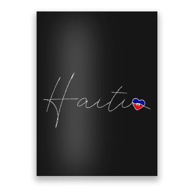 Haiti Simple Love Haitian Flag Heart On Haiti Poster