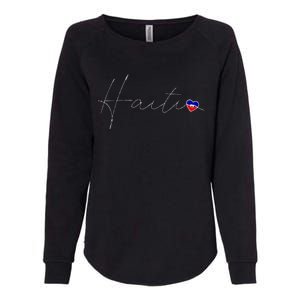 Haiti Simple Love Haitian Flag Heart On Haiti Womens California Wash Sweatshirt