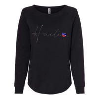 Haiti Simple Love Haitian Flag Heart On Haiti Womens California Wash Sweatshirt