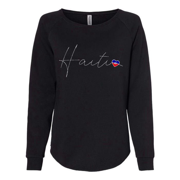 Haiti Simple Love Haitian Flag Heart On Haiti Womens California Wash Sweatshirt