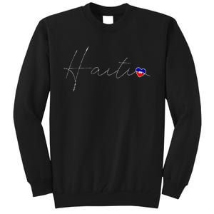 Haiti Simple Love Haitian Flag Heart On Haiti Tall Sweatshirt