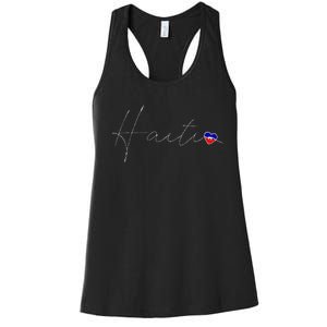 Haiti Simple Love Haitian Flag Heart On Haiti Women's Racerback Tank