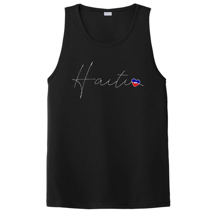 Haiti Simple Love Haitian Flag Heart On Haiti PosiCharge Competitor Tank