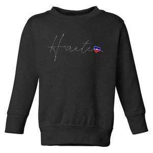 Haiti Simple Love Haitian Flag Heart On Haiti Toddler Sweatshirt